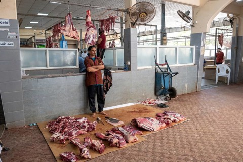 Meat market, fresh meat, Salalah, Oman