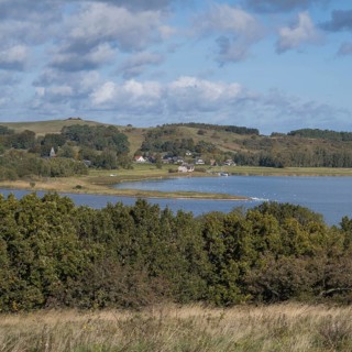 View from Klein Zicker to Gross Zicker, Mönchgut, Rügen Island, Baltic Sea, Mecklenburg-Western