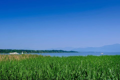 Seebad, Freibad, Strandbad, Seebruck am Chiemsee, Chiemgau, Upper Bavaria, Bavaria, Germany