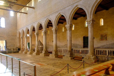 Nave with floor mosaic, Basilica of Santa Maria Assunta of Aquileia, St. Hermagor, Aquileia near