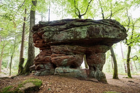 Sandstone rocks, near Hinterweidenthal, Dahner Felsenland, Palatinate Forest, Rhineland-Palatinate,