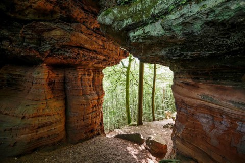 Sandstone Cliffs, Old Castle Rock, near Eppenbrunn, Palatinate Forest, Rhineland-Palatinate,