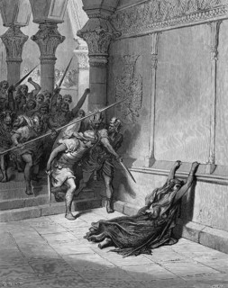 They seize Athaliah, bring her out of the temple and kill her on the way, Bible, Old Testament,