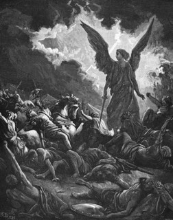 God's criminal judgment, The Angel of the Lord beats the army of the Assyrians, everything is full