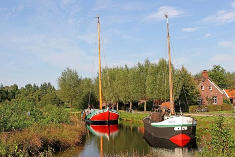 Torfschiffe, tourist attraction, Wiesmoor, German Fehnroute, East Frisia, Germany