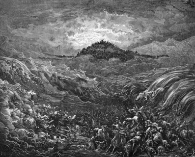 Sinking of the pharaoh in the red sea, story, exodus, second book of Genesis, chapter 14, verse 28,