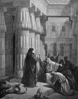 Pharaoh tells Moses to leave Egypt, story, exodus, Second Book of Moses, chapter 12, verse 31,