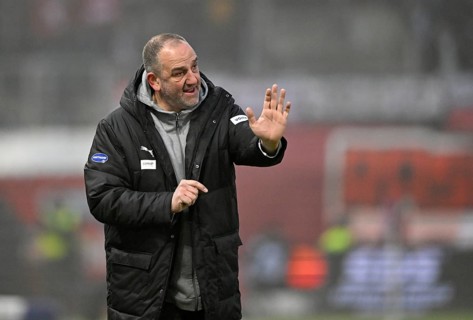 Coach Coach Frank Schmidt 1. FC Heidenheim 1846 FCH gesture gesture soccer Bundesliga, Voith-Arena,