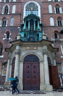 Entrance portal of St. Mary's Basilica, Krakow, Poland