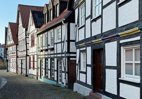 Fachwerkhäuserensemble Auf den Dielen, Altstadt, Paderborn, Ostwestfalen-Lippe, North