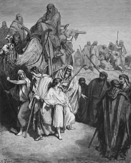 First book of Moses, chapter 37, verse 25, Joseph is sold by his brothers to a caravan of