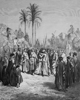 First book of Moses, chapter 33, verse 4, reconciliation of Jacob with Esau, Esau runs to meet him,