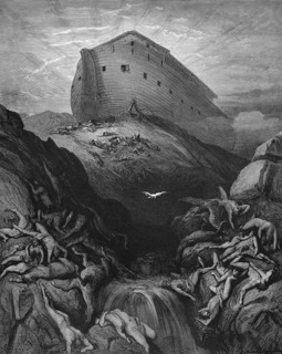 First book of Moses, chapter 8, verse 8, Noah's sending of the dove, That water flows off on earth,