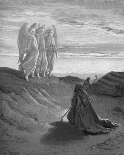 First book of Moses, chapter 18, verse 1, The three angels with Abraham, the Lord appeared to