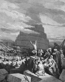 First book of Moses, chapter 11, verse 4, Tower of Babel, the tip should reach into heaven, Bible,