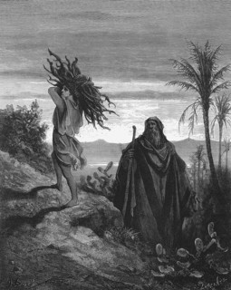 First book of Moses, chapter, 22 verse 6, sacrifice of Isaac, he carries the wood for the burnt