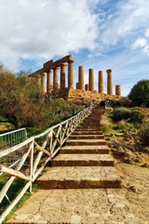 Temple of Heracles, ruins in the Valley of the Temples, restoration, stairway, Valley of the