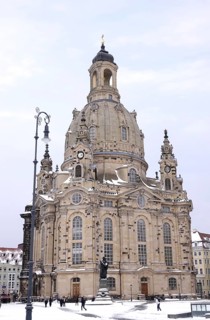 View of Church of Our Lady Dresden in winter, Saxony, Germany