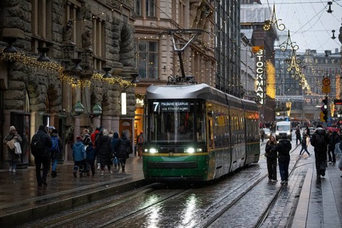 Alexanterinkatu, main shopping street in the city center, designed by Carl Ludwig Engel, with