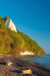 View of chalk cliffs in Jasmund National Park on Rügen, Sassnitz, Rügen, Mecklenburg-Western