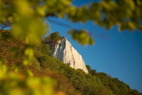 View of chalk cliffs in Jasmund National Park on Rügen, Sassnitz, Rügen, Mecklenburg-Western