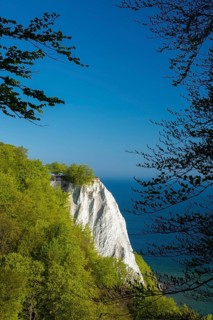 View of chalk cliffs in Jasmund National Park on Rügen, Königsstuhl, Sassnitz, Rügen,