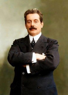 Giacomo Puccini, 1858 –1924, Italian composer, digitally edited according to a photograph by A.