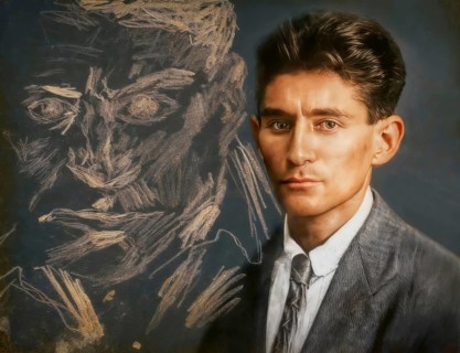 Portrait of Franz Kafka, 1883 – 1924, German-speaking Bohemian novelist, digitally edited according