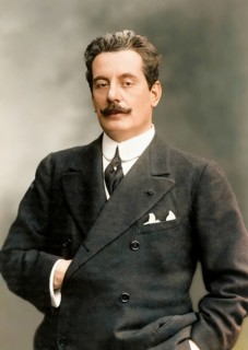 Giacomo Puccini, 1858 –1924, Italian composer, digitally edited according to a photograph by A.
