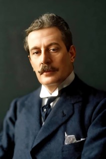 Giacomo Puccini, 1858 –1924, Italian composer, digitally edited according to a photograph