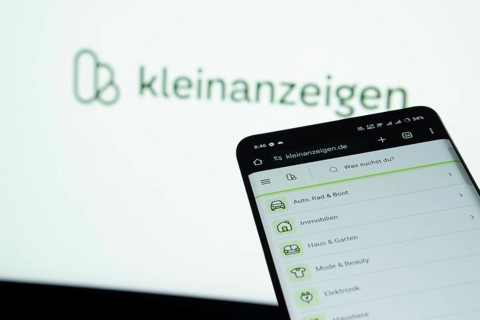 Dhaka, Bangladesh- 03 July 2025: Smartphone displaying Kleinanzeigen web interface against