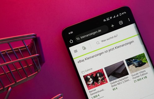Dhaka, Bangladesh- 23 June 2025: A smartphone displaying the Kleinanzeigen website with a shopping