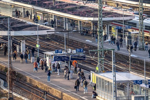 Cologne-Messe/Deutz station, 2nd largest train station in Cologne, transfer station between