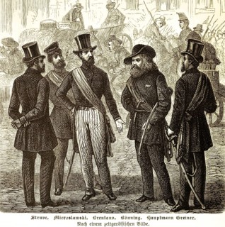 Struve, Mieroslowski, Brentano, Bönning, Captain Greiner, (from left to right) revolutionary years