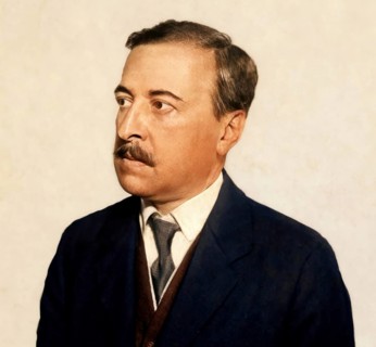 Hugo von Hofmannsthal, 1874-1929, Austrian novelist and poet, digital edited according to a