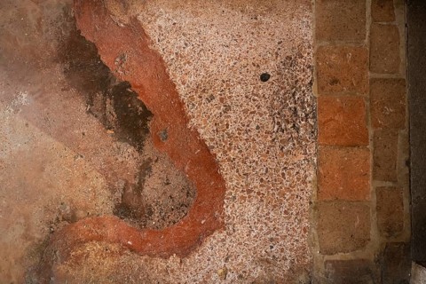 Floor, terrazzo, brick, choir room, Blaubeuren Abbey, Swabian Jura, Baden-Württemberg, Germany