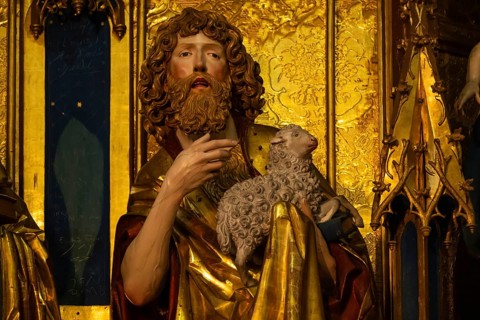 John the Baptist, high altar, shrine and predella, chancel with movable pair of double wings