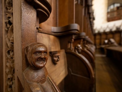 Choir stalls made of oak wood for the monks, 1493 by Jörg Syrlin the Younger, also Sürlin or