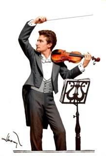 Johann Baptist Strauss II, 1825 – 1899, Austrian composer and violinist, silhouette print by Hans