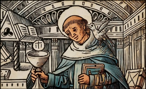 Frontispiece to his book Super libros de generatione et corruptione, Thomas Aquinas, Thomas von