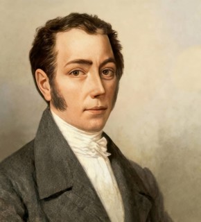 Portrait of Joseph Ritter von Fraunhofer, 1787 – 1826, German physicist and optical lens