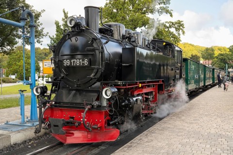Historic Steam Railway, Rasender Roland Narrow Gauge Railway, Rügensche Bäderbahn, Sellin Ost