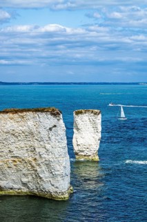 White Cliffs of Old Harry Rocks Jurassic Coast, Handfast Point, Dorset, UK
