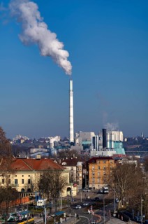 View of EnBW power plant and waste incineration plant Stuttgart-Münster, combined heat and power