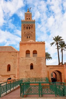 Koutoubia mosque with minaret, landmark of Marrakech, historic old town, Medina, UNESCO World
