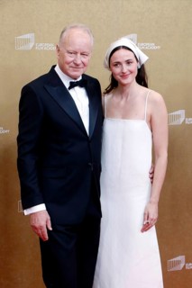 Stellan Skarsgård and Renate Reinsve arriving for the European Film Awards at the House of World