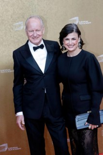 Stellan Skarsgard and Megan Everett arriving for the European Film Awards at the House of World