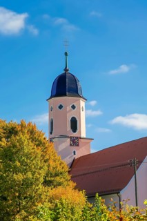 Roman Catholic parish church of St. Martin, baroque hall church from 1717—19, design by Franz Beer,