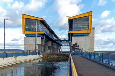 New boat lift, Niederfinow, Brandenburg, Germany