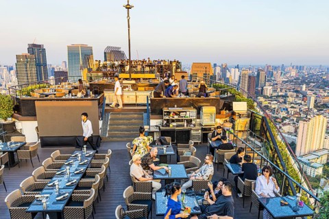 Moon Bar on the roof terrace of Hotel Banyan Tree, Sathon, Bangkok, Thailand's metropolis, Thailand